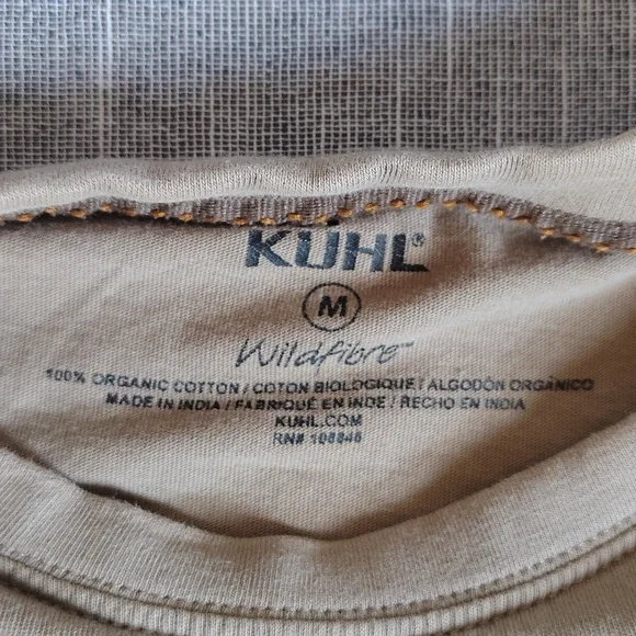 Kuhl Wildfibre T-Shirt Size Medium Beige Organic Cotton Crewneck - Picture 3 of 9